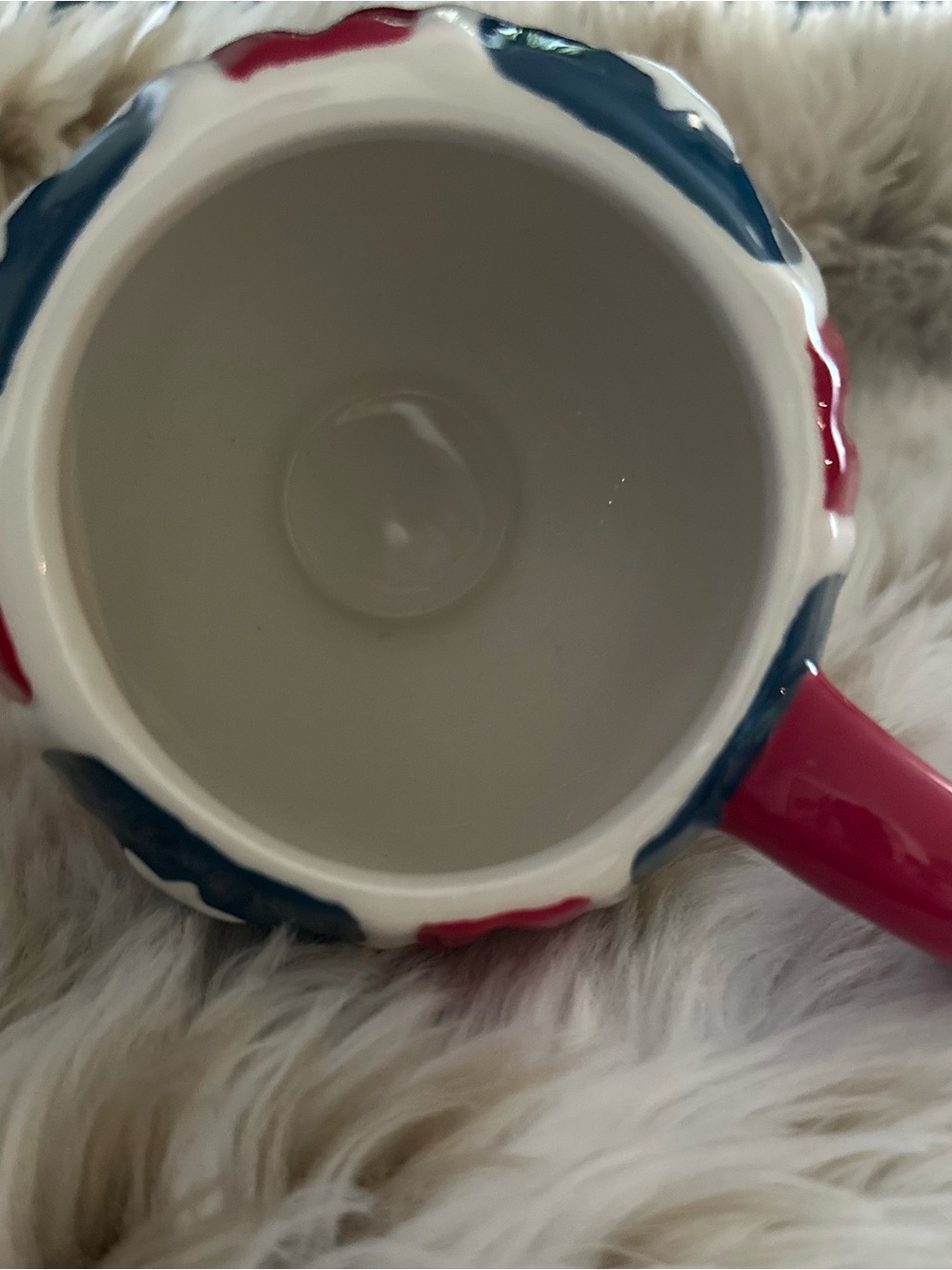 Johanna Parker Carnival Cottage Patriotic Mug Red White Blue Americana Pedestal - Picture 4 of 5
